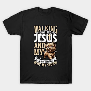 Jesus and dog - Cairn Terrier T-Shirt